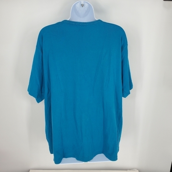 Basic Editions Plus Women Short Sleeve Shirt 3X Blue - Picture 5 of 6